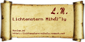 Lichtenstern Mihály névjegykártya