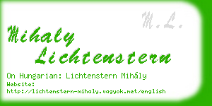 mihaly lichtenstern business card
