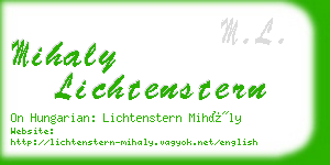 mihaly lichtenstern business card